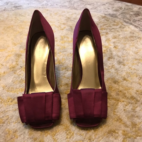 plum shoes and bag